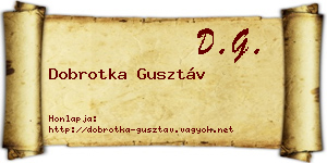 Dobrotka Gusztáv névjegykártya